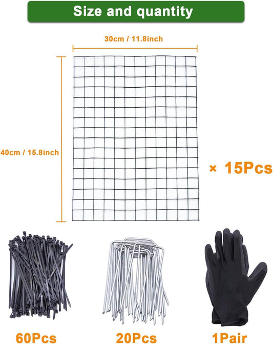 15Pcs Plant Protectors from Animals - Plant Cages for Outdoor Plants 11.8"x15.8" Metal Mesh Garden Protector for Flowers, Vegetables, to Stop Rabbits, Chickens and Squirrels
