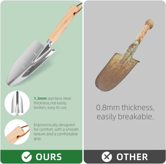 9-Piece Premium Gardening Tool Set for Women - Heavy Duty Stainless Steel Rust-Proof Tools with Fashion Storage Tote | Perfect Gardening Gifts for Mom, Mother's Day, Birthday & Outdoor (Green)