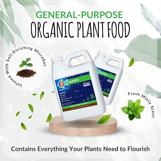 FOOP Garden - Organic Liquid Plant Food Made from Fish Manure (with Fresh Minty Scent) | Fish Fertilizer Alternative Perfect for Veggies, Herbs, Flowers,Trees,Shrubs | Kid&Pet Friendly (32oz, 2 Pack)