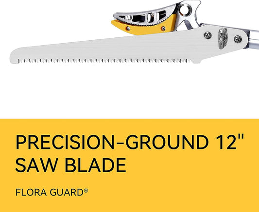 FLORA GUARD 4.6-10ft Extendable Tree Pruner,Cut and Hold Pruning Trimmer - Long Reach Pole Saw, Telescoping Fruit Picker, Branches Bypass Lopper - Lightweight Tree Trimmers Long Handle Pruner