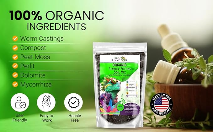 Organic Seed Starter Soil – Seed Starting Mix with Mycorrhizal Fungi – Natural Root Stimulator – Potting Soil for Vegetables and Herbs (3 QUARTS)