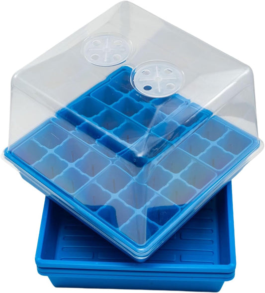 Bootstrap Farmer Countertop Seed Starter Kit in Blue, Reusable 1010 Tray Bundle with Inserts and Humidity Dome