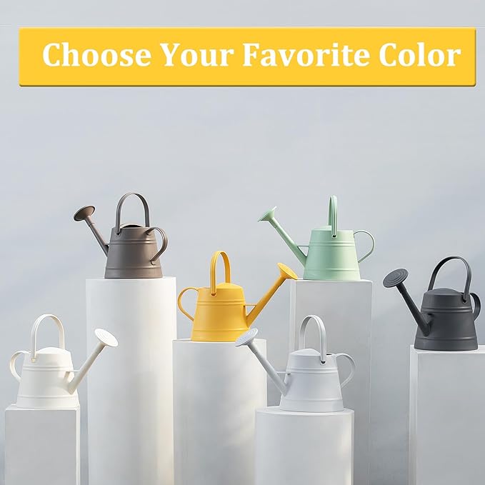 1 Gallon Watering Can for Plants, Watering Cans for Indoor&Outdoor Gardening, Water Can with Ergonomic Movable Handle (Yellow)