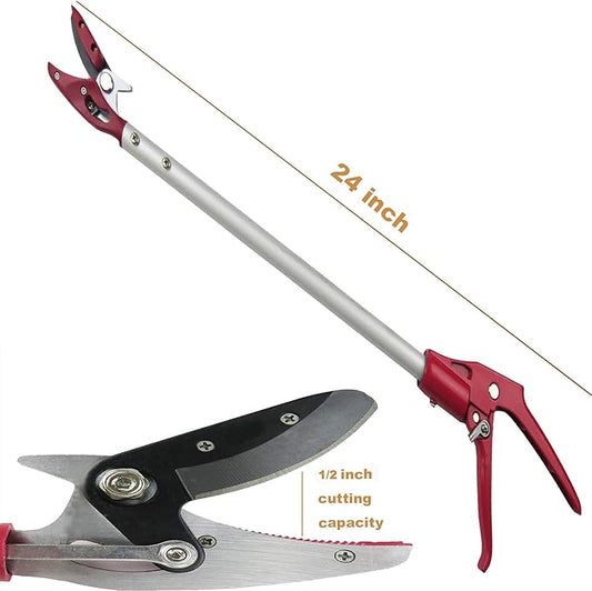 2 Feet Cut and Hold Tree Pruner, Rotation Pole Tree Trimming, Short Reach Fruit Picker, Branches Bypass Lopper