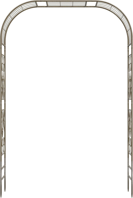 Jardineer Metal Garden Arbor,104.3-Inch Tall,Flat-Top Wrought Iron Outdoor Archway,Heavy-Duty Trellis for Climbing Plants,Perfect for Backyard Garden Entrance,Designed for Roses and Wisteria (Copper)