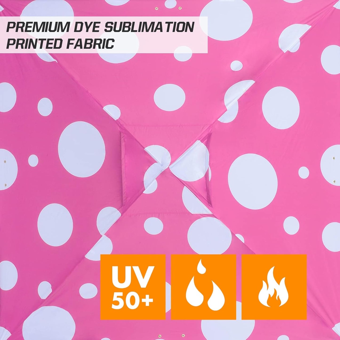 EAGLE PEAK Pop Up Canopy Tent with Wheeled Carry Bag, 8 Stakes, 4 Ropes, 4 Weight Bags, Easy Set Up Tent Canopy, 10x10 ft, 100sqft of Shade, Pink Mushroom