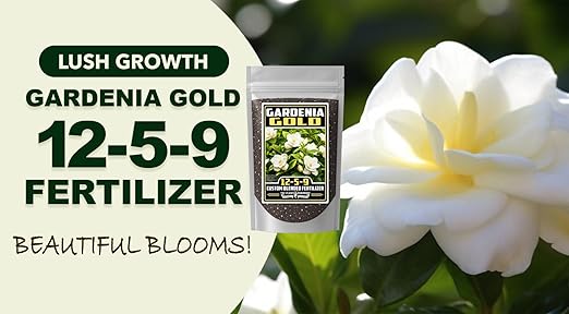 Fertilizer Commercial Grade | Gardenia Gold 12-5-9 | 1 Pound | Custom Professional Mix | Acid-Loving Plants | Controlled-Release Formula | Enhances Blooms & Foliage | Gardenias, Azaleas & Camellias