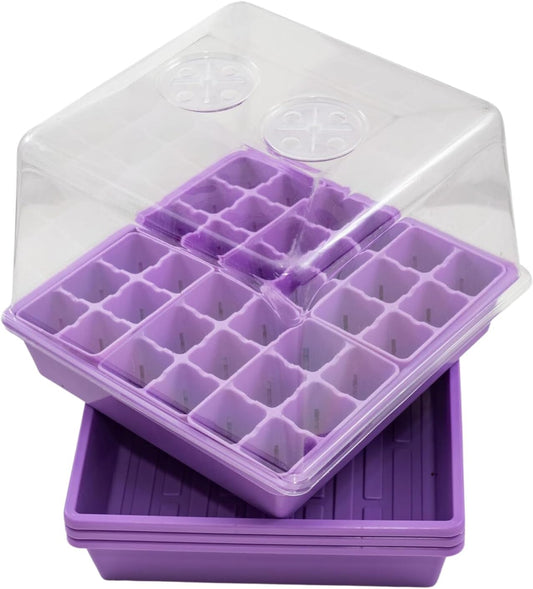Bootstrap Farmer Countertop Seed Starter Kit in Purple, Reusable 1010 Tray Bundle with Inserts and Humidity Dome