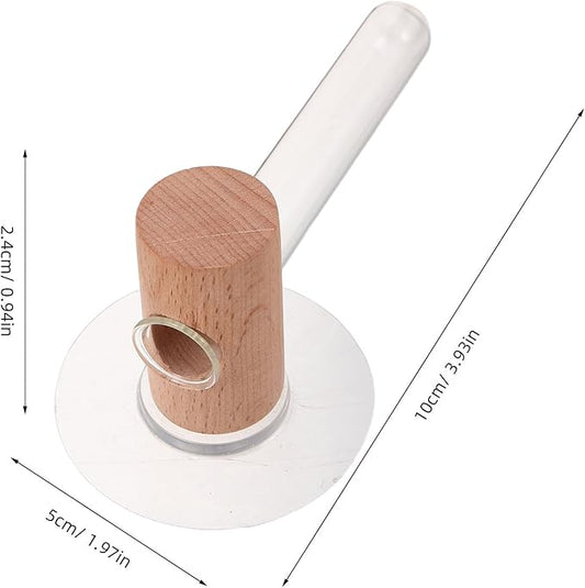 Milisten Plant Propagation Tubes: Wall Hanging Plant Terrarium with Wooden Stand Vase Glass Planter Stations for Hydroponic Flower Cutting Home Decor