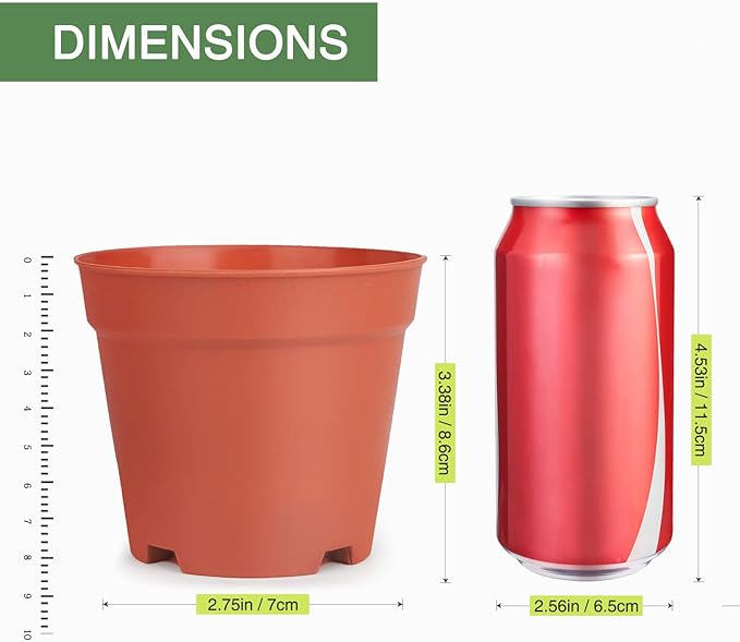 4 inch Plant Pots, 28 Pack Small Plastic Planters with Drainage Holes and Saucers for Flowers Plants, Succulents, Seed Starting Pots, Colorful