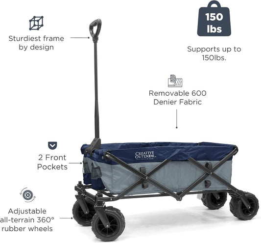 Creative Outdoor Original Folding Wagon All-Terrain Wheels