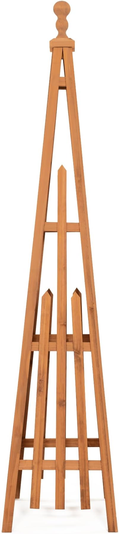Wooden Obelisk Trellis The Ideal Support for Indoor and Outdoor Gardens, 67.5''H×14.5''W, Perfect for Tomatoes, Cucumbers, and Climbing Plants,Can Also be Used as a Background Decoration