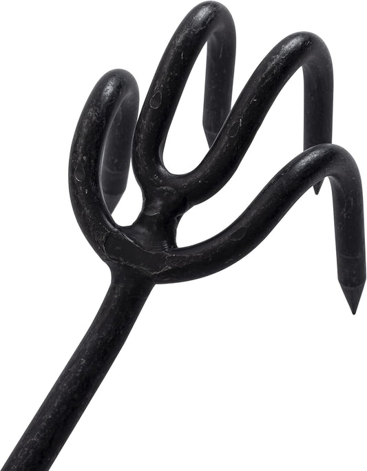 Barebones Cultivator - Weed Remover Tool - Garden Rake and Weeding Tool for Yard Work - Stainless Steel Cultivator for Raking Soil (Walnut/Black)