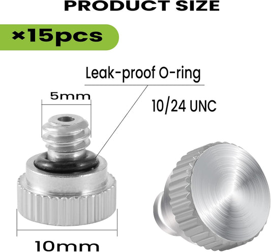 15Pcs Brass Misting Nozzle Plugs for Outdoor Spray Cooling System Heavy Duty 10/24 UNC Mister Nozzle Plugs for Greenhouse Patio Misting System