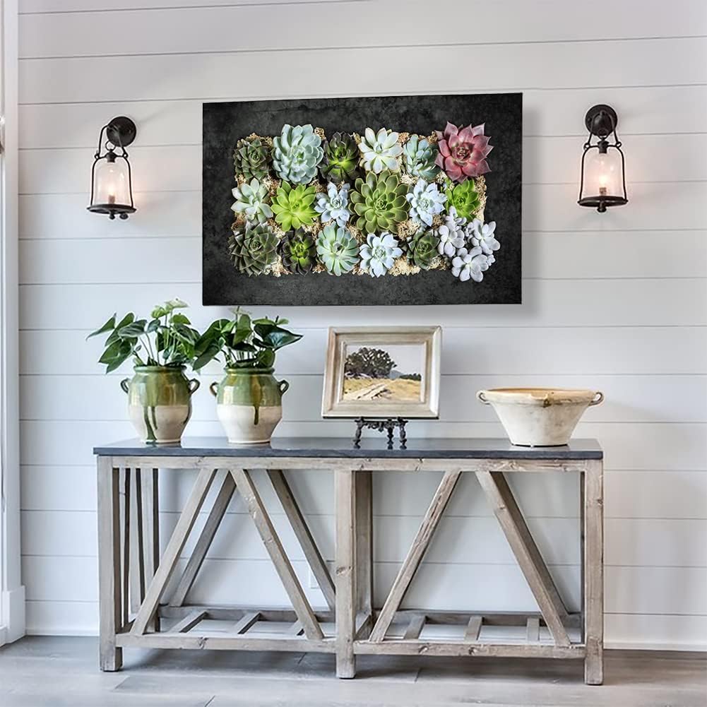 Modern Home Living Wall Galvanized Steel/Zinc Succulent Planter (Black Zinc, Horizontal 18 Pocket)