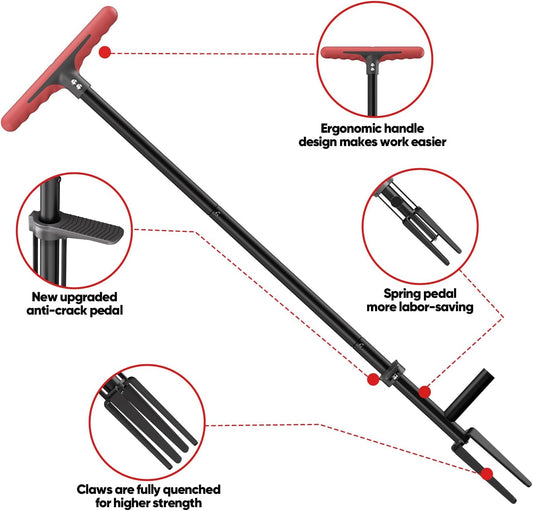 FLORA GUARD Weed Puller Tool with Long Handle - Stand-Up Weeding Tool for Lawn & Garden, Effortlessly Remove Roots Without Bending or Kneeing, Extra Long Gripper for Dandelion & Deep Roots