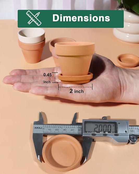 vensovo 2 Inch Terracotta Plant Saucer Pots Tray - 12 pcs Mini Planter Saucers for Indoor & Outdoor Plants, Small Clay Trays Perfect for 1 Inch 1.5Inch Flower Pot
