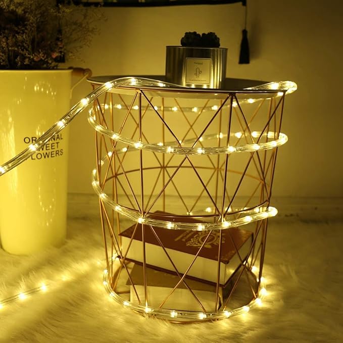 300 LED Solar Rope Lights - 99 FT Bright Outdoor Garden String Lights with 8 Modes, Waterproof, Decorative for Fence & Patio (Warm)