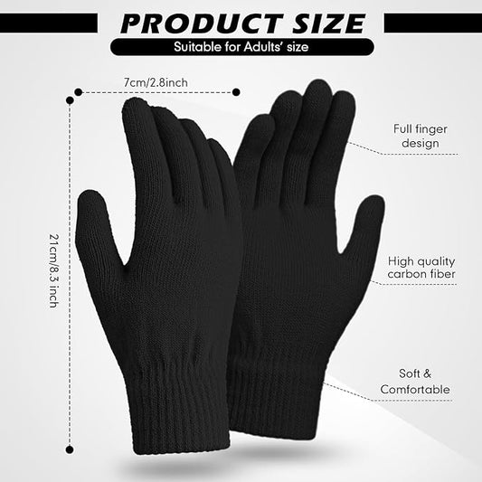 SATINIOR Magic Winter Gloves Unisex Gloves Knit Stretchy Mitten Full Fingers Warm Mitten for Men Women Sports