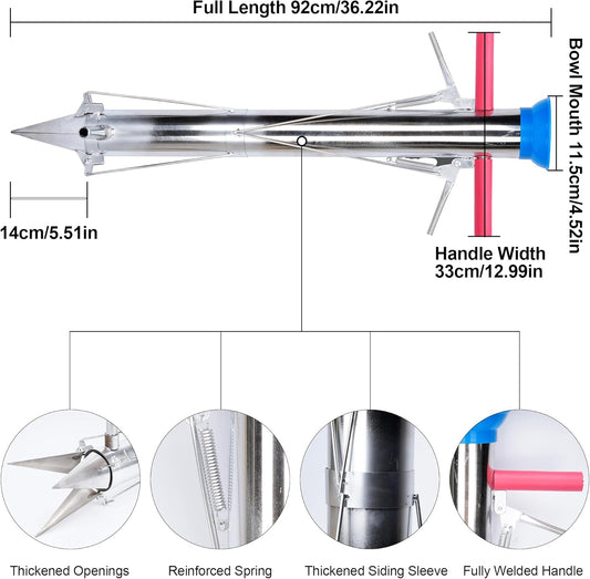 AIWFL Seedling Transplanter Long Handled Bulb Planter Tools Vegetable Young Plant Manual Plant Transplanter Stainless Steel Planting Garden Tools