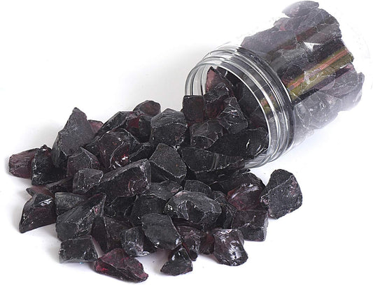 High Luster Reflective Fire Glass Gravel,Fire Gems,Fire Drops,Fire Glass Pebbles Stones Beads Chips for Fire Pit Fish Tank Aquarium Garden,1-2cm,540g/1.19lb (Grape)