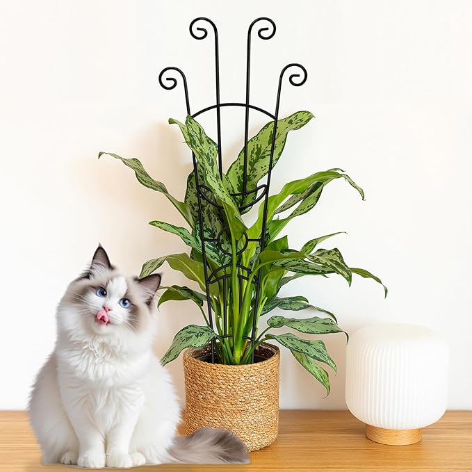 32.6in Monstera Plant Support Stakes for Indoor Plants, Metal Garden Plant Trellis for Climbing Plants, Pothos Vine Snake Climber Support,2p