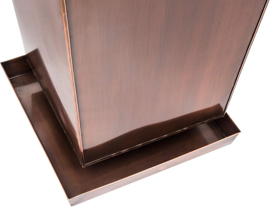 H Potter Tall Planter Indoor Outdoor Flower Container Antique Copper with Drip Tray