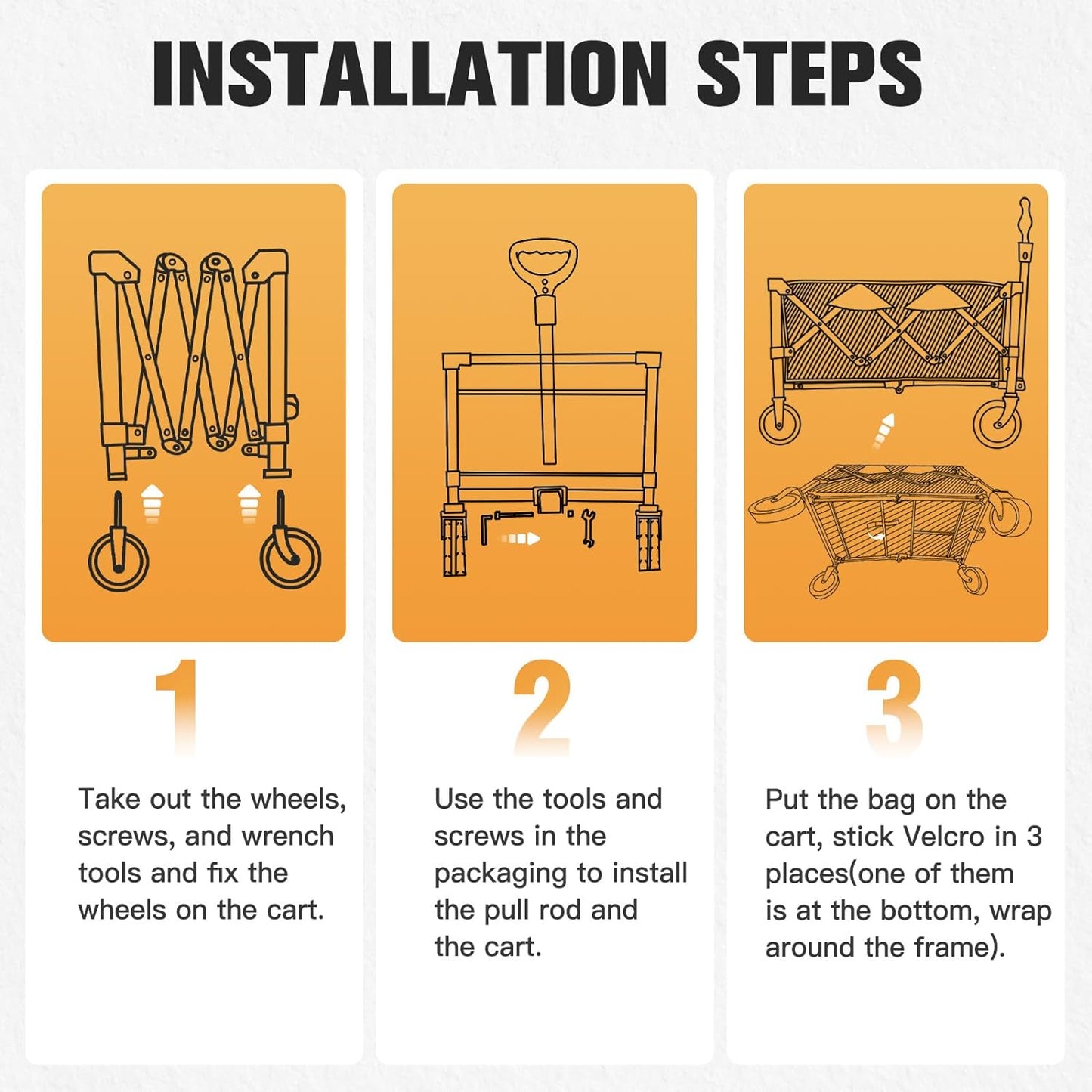 Wagon Cart Shopping Foldable Folding Collapsible with Wheels Big On Beach Garden Outdoor Grocery Heavy Duty Utility All Terrain Portable Wagons Carts for Groceries Sand Camping Sports Blue