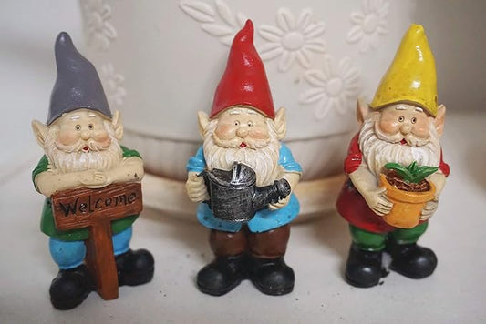 MUAMAX Miniature Gnome Figurines Fairy Gardens Gnomes Accessories Gift for Garden Little Gnomes Small Gnome 3''