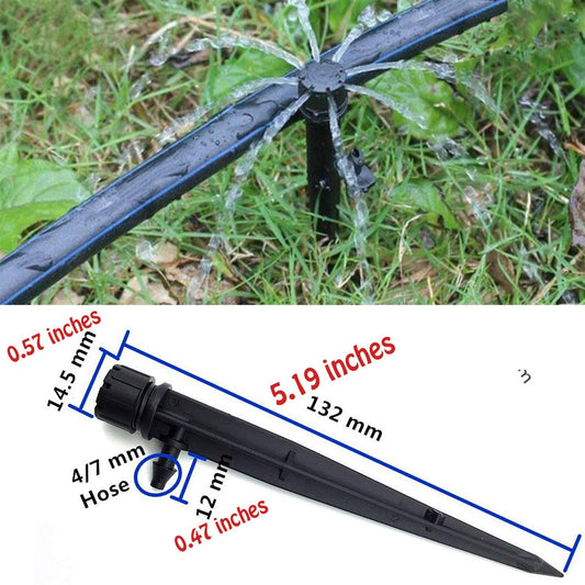 Set of 100 Drip Emitters Perfect for 4mm / 7mm Tube, Adjustable 360 Degree Water Flow Drip Irrigation System for Watering System.