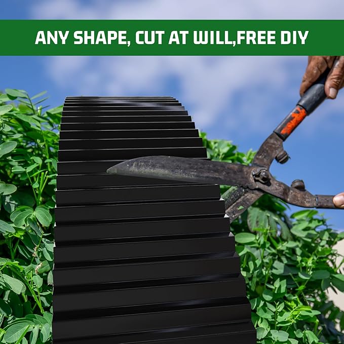 SnugNiture Corrugated Metal Garden Edging,6" x 40' Sturdy Lawn Edging Border,Landscape Edging Border for Lawn, Flower Bed,Garden and Yard