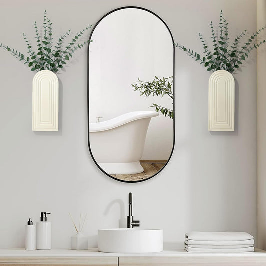 Wooden Wall Planter Vase Set of 2, Boho Hanging Planter for Indoor Plants & Flowers, Natural Wood Wall-Mounted Planters for Art Home Decor - Living Room, Bedroom, Bathroom, Patio (Milky White)