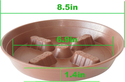 4 Pack Plant Saucer 8 inch, 10 12 14 17 inch, Plant Stand Plastic Plant Saucers for Indoors Outdoor, Heavy Duty Flower Planter Drip Trays for Pots, Pot Saucers for Plants, Grow Bags Saucers