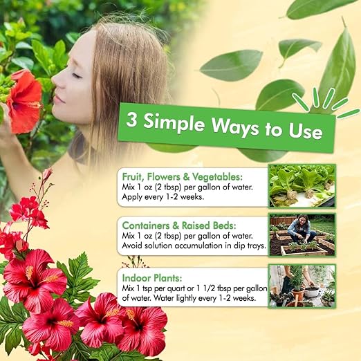 EZ-GRO 20 20 20 All Purpose Fertilizer - All Purpose Liquid Plant Food - Lawn, Flowers, Herbs, Vegetables - Best Way to Grow Healthy Plants - Garden-Growing Miracle Nutrients - 1 Qt / 32 fl oz