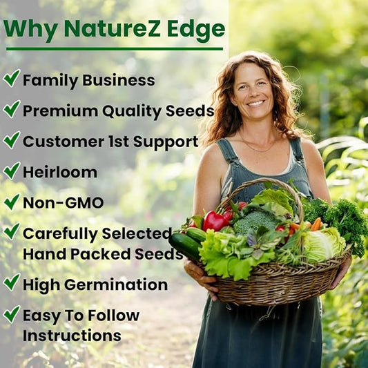NatureZ Edge, 20 Variety with Melon Seeds for Planting Vegetables, Vegetable Seeds for Planting Outdoors, Seeds, Garden Seed, Heirloom Seeds for Planting Vegetables and Fruits, Garden Seeds