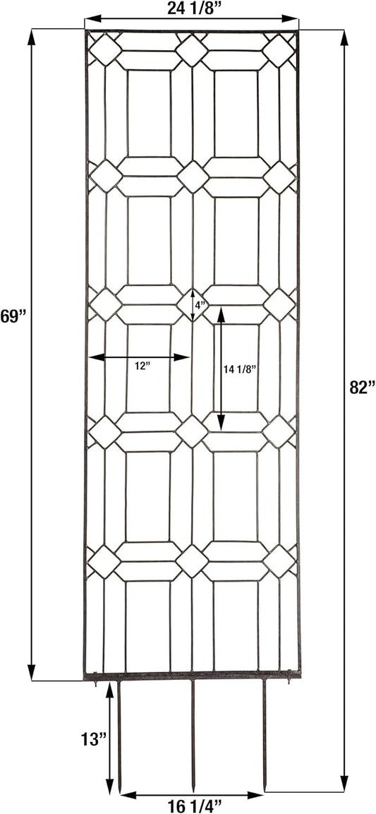 H Potter Garden Trellis for Climbing Plants Metal Outdoor Wall Decor or Flowers Roses Vine Ivy Clematis Large