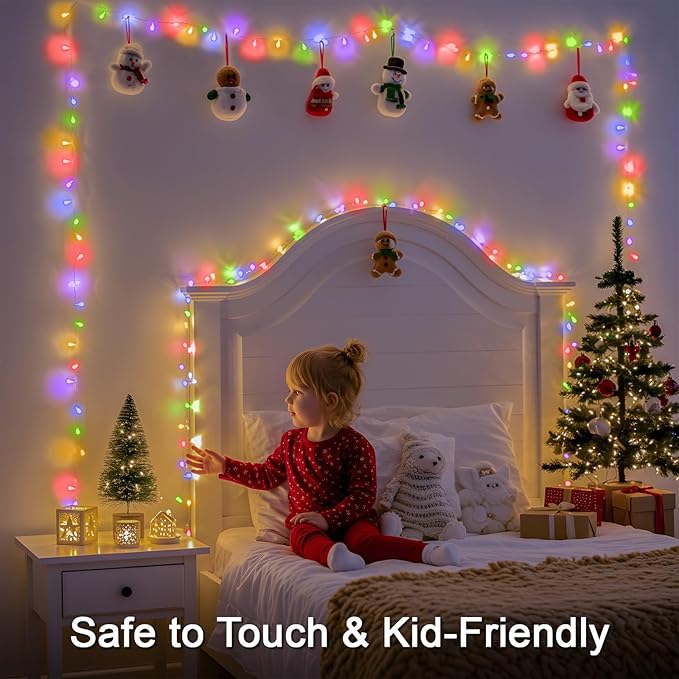 suddus Connectable Christmas Lights with Remote, Multicolor String Lights with Timer, 66ft 200 Led Fairy Lights Plug in for Xmas Tree, Bedroom, Yard, Garden, Party, Indoor, Outdoor Decorations