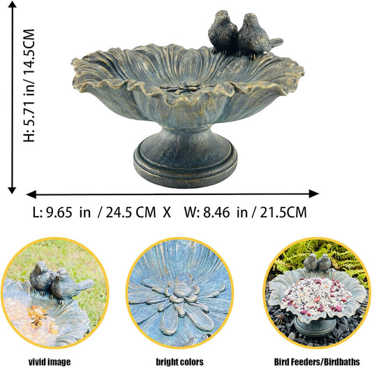 Bird Baths for Outdoors, Garden Decorations Hummingbird Feeders, Outdoor Sculpture Yard Art Large Lawn Ornament Patio Figurine Bird Feeder Resin