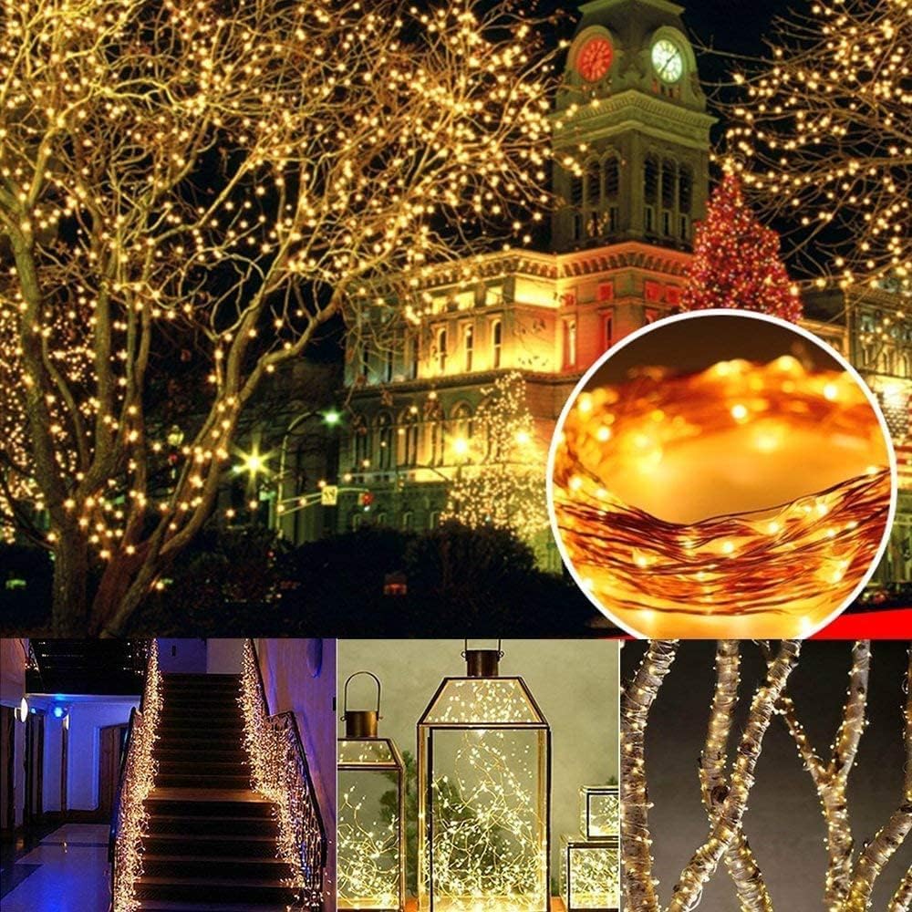 Joomer Solar Fairy Lights, 2-Pack Total 80FT 240LED Solar String Lights Outdoor Waterproof 8 Lighting Modes for Patio Fence Party Garden Yard Home Holiday Tree Outdoor Decoration (Warm White)