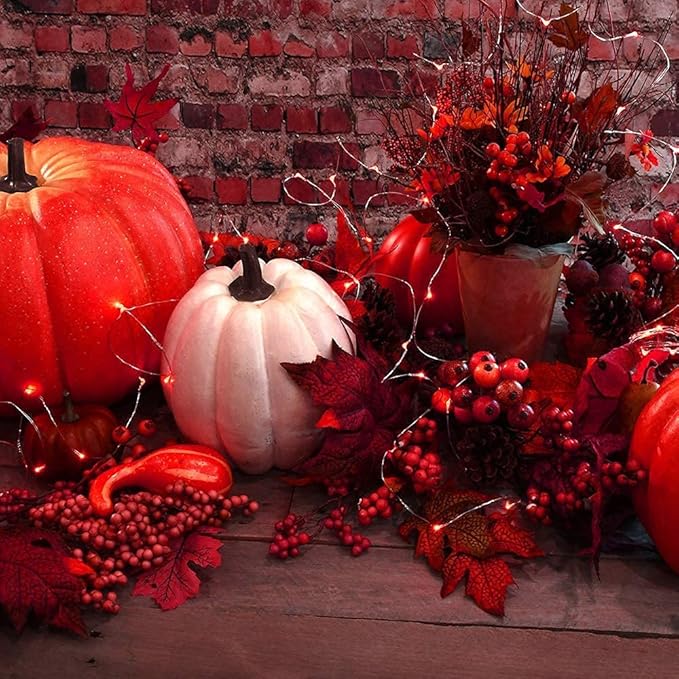 2 Pack Solar Powered Fairy String Lights Outdoor Waterproof 8 Modes Twinkle Christmas Decorations Lights, Each 33ft-100LED, 40ft-120LED, 66ft-200LED, 80ft-240LED, (Red, 66)