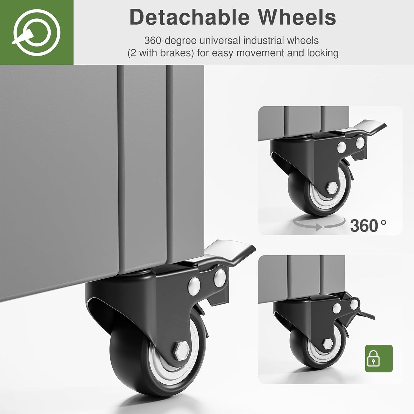 Casaphoria Metal Raised Garden Bed with Trellis and Wheels, 72"x35"x16" Planter Box for Climbing Plants, Vegetables & Vines, Features Drainage Holes and Privacy Screen (Gray-Square)