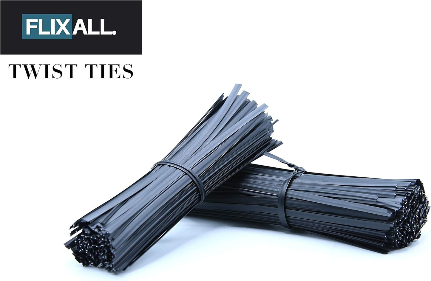 5 inches Twist Ties Pack of 250 - Premium Quality Reusable Black Plastic Coated Ties for Household and Office use
