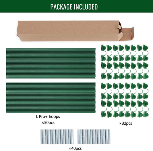 MAXPACE Greenhouse Hoops for DIY 2.7ft or Wider Grow Tunnel, Rust-Free Fiberglass Support Hoops Frame for Garden Fabric, Plant Support Garden Stakes, Gardening Supplies, 50pcs