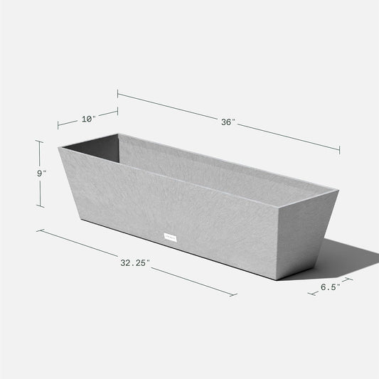 Veradek Pure Series Window Box Planter - Long Rectangular Planter for Indoor or Outdoor Windowsill/Balcony | Durable All-Weather Use with Drainage Holes | Modern Decor for Herbs, Small Plants, Flowers