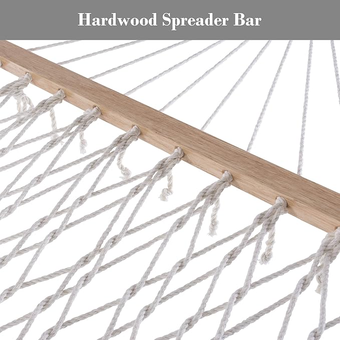 SUNCREAT 15 FT Hammocks for Outside, Two Person Hammock for Patio, Garden, Porch, Outdoor, Light Gray