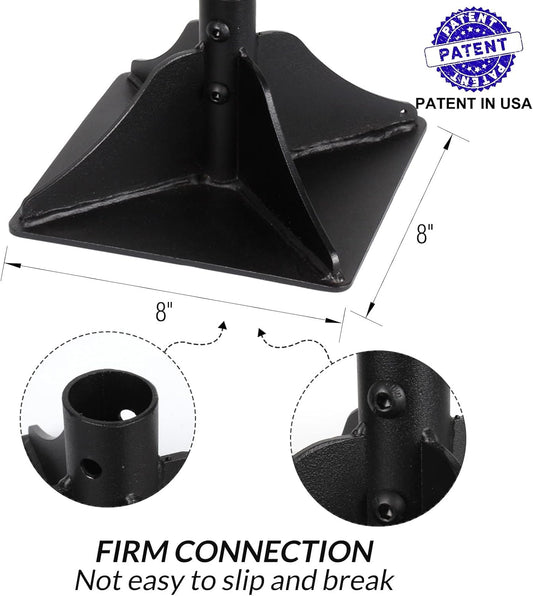 Walensee Steel Tamper with 48 inch Handle 8"x8" Garden Rubber Grip for Laborsaving All-Steel Heavy Duty Ideal Tool Leveling Ground Installing pavers and Repairing Blacktop