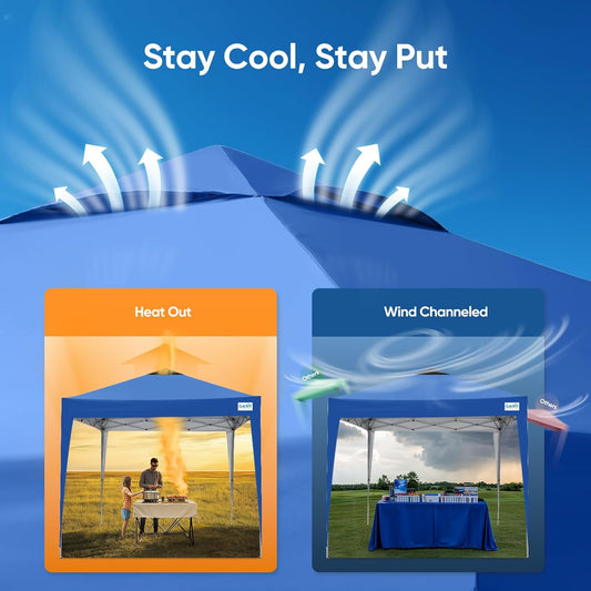 Quictent 10x10 Pop Up Canopy Tent, Instant Setup Gazebo for 1 Person, Portable & Compact, Waterproof & UV Protection, Ideal for Camping, Beach, Parties, and Outdoor Events