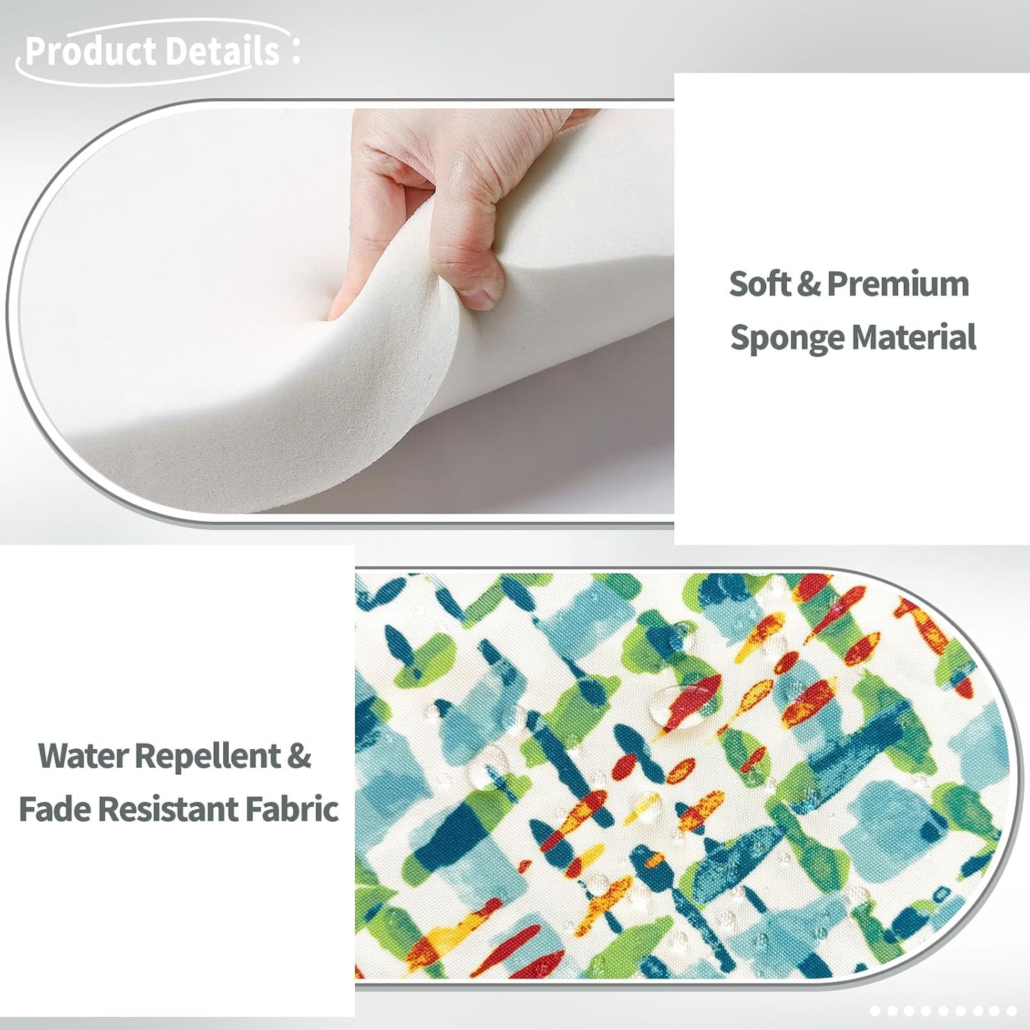 Indoor/Outdoor Chair Cushions 16x17 Inch, Patio Chair Cushions with Ties, All Weather Seat Cushions for Patio Furniture Home Garden Chair Use, Set of 4,Acapa Opal Geometric