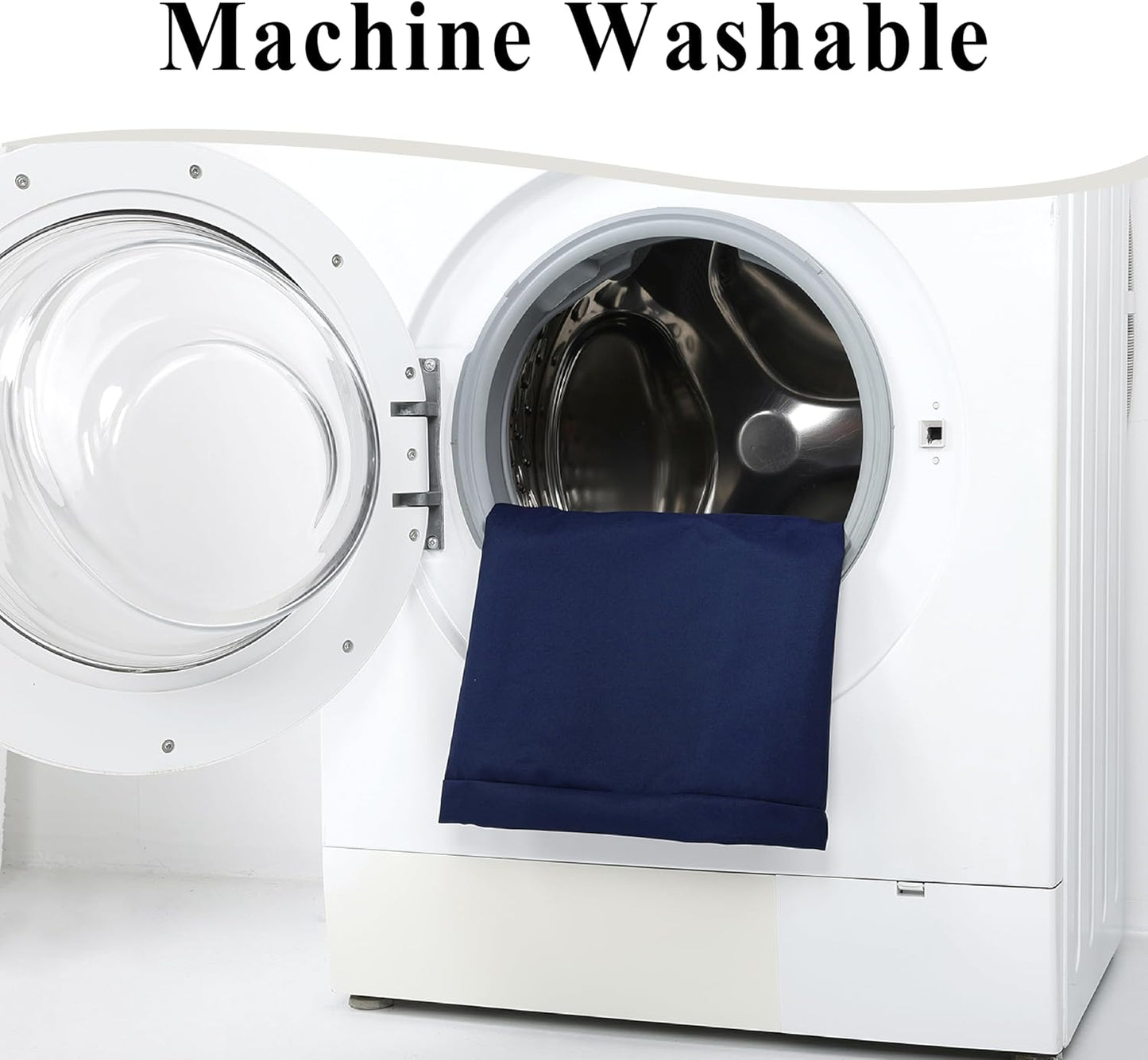 Outdoor Chair Cushions Set of 2, Waterproof Foam Patio Seat Cushions with Ties for Garden Sofa & Dining Furniture, 3-Year Color Fastness, 16x17x2 Inch, Blue