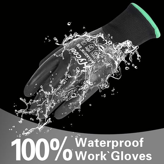 Waterproof Work Gloves for Men and Women, Hycool Thermal Insulated Freezer Rubber Coated Gloves,Super Grip L6201